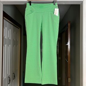 NWT Lilly Pulitzer Luxletic Flair Athletic Golf Pants Sz 4 Green White Gingham